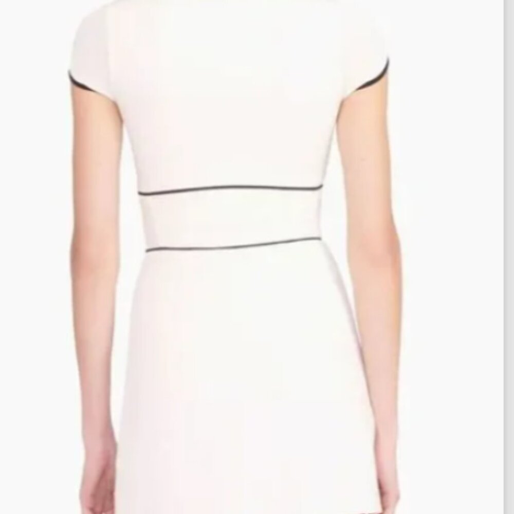 STAUD White Mini Dress with Black Trim - Picture 3 of 3